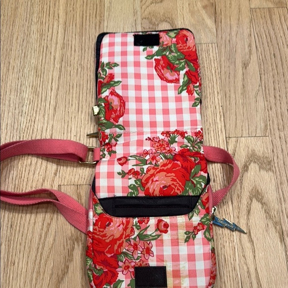 Betsey Johnson Pink and Red Gingham Crossbody Bag - Picture 8 of 9